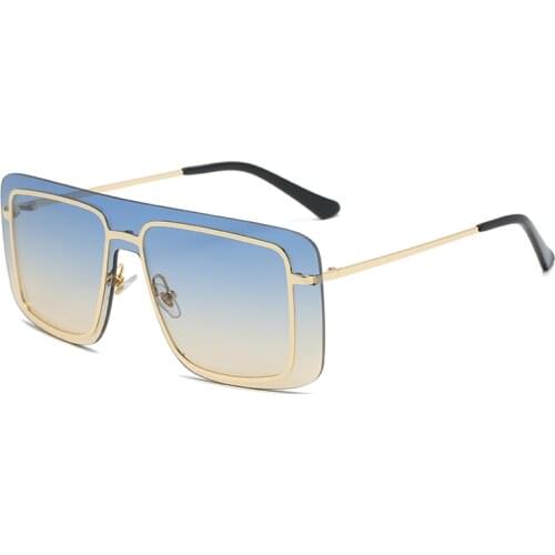 Oversized Color Glasses Integrated Sunglasses Hipster Conjoined Sunglasses Square Frame Sunglasses Personality Fashion 50268