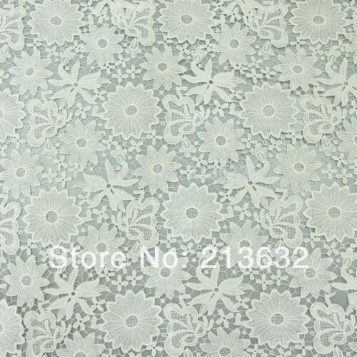 D po14 luxury lace new Best hot white milk silk water soluble embroidered cloth embroidery factory customized full lace fabrics