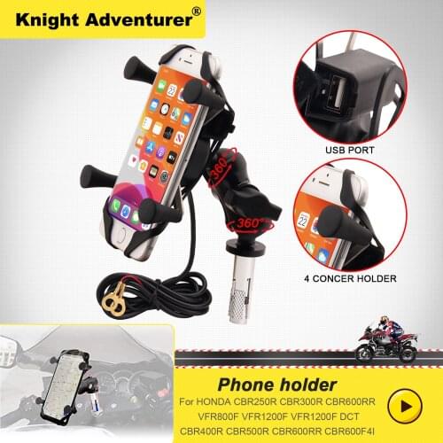 For HONDA VFR 800F/1200F VFR1200F/DCT CBR400R CBR500R CBR600RR CBR600F4I CBR Phone Holder Motorcycle GPS Navigation Bracket