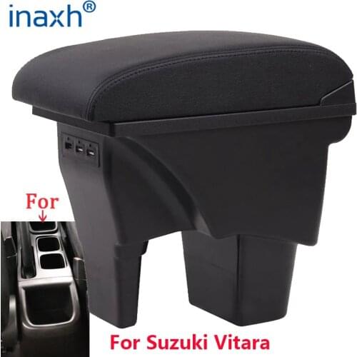 For Suzuki Vitara Armrest box central storage box car accessories Car Armrests USB LED light Easy to install