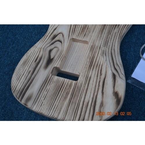 Ash wood without paint ST 3 single pickup electric guitar body cut by CNC machine