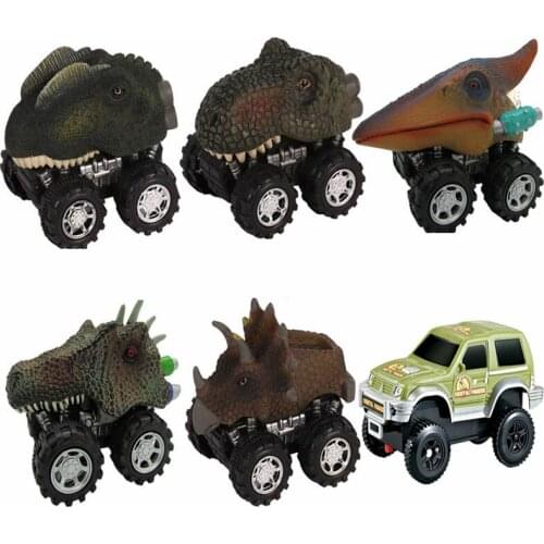Toy Vehicle Mini Toy Car Dinosaur ModelInertial Back Small Truck For Boy toys Kids Christmas Gift Set with Color Original Box
