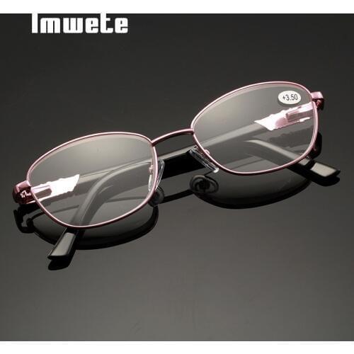 Imwete Reading Glasses Women Men Business Computer Eyeglasses Metal Presbyopic Eyewear Diopter Glasses +1.0 +2.0 +3.0 +4.0