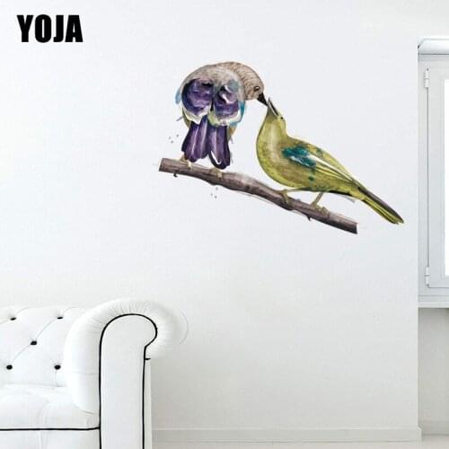 YOJA 59.3×41CM Exquisite Colorful Hand-Painted Bird Living Room Decor Wall Stickers Home Accessories 8WS0189
