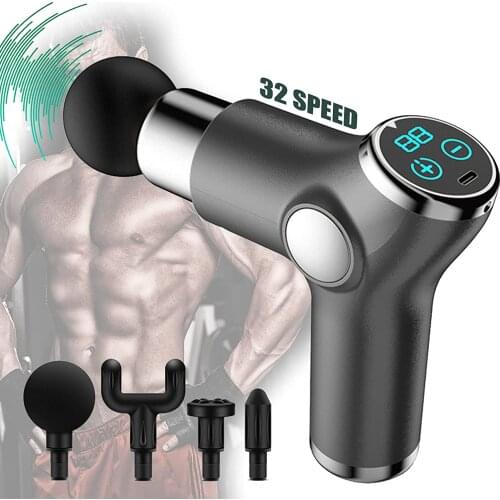 LCD Mini Fascia Gun Portable USB Rechargeable Massage Gun Muscle Relaxation Portable Fitness Equipment Massager