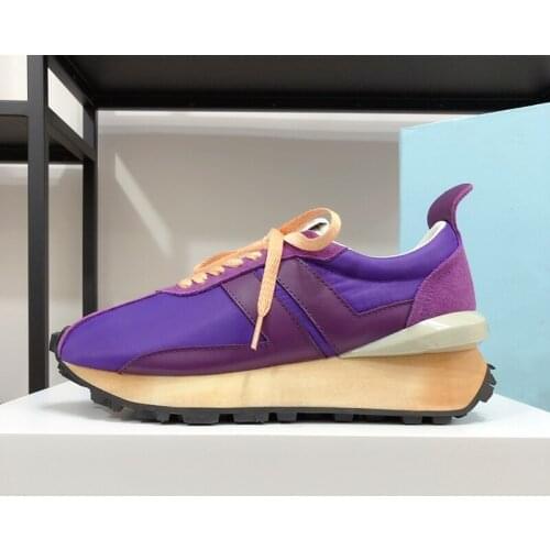 RunWay Casual Designer Womens men Sneakers Black Genuine Leather Lace Up Breathable Thick Sole Casual Shoes soft boots