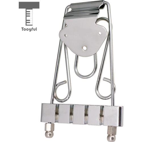 Tooyful Bass Trapeze Tailpiece Bridge Wired Frame Semi Hollow for 4 String Electric Bass Instrument Parts Accessories