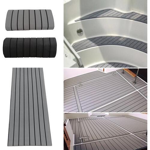 450x2400x6mm EVA Foam Imitated Teak Boat Deck Sheet Gray Marine Yacht Flooring Anti-Skid Mat Recreational Vehicle Car Pad