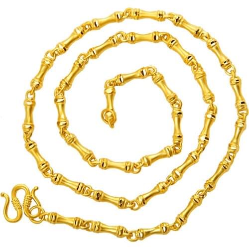 Not Fade 24K Gold Filled Necklace for Men Women Fine Bijoux Hiphop Collares Naszyjnik Jewelry Gold Chain Necklaces Unisex Gift