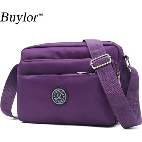 Buylor Nylon Crossbody Bags for Luxury Designer Shoulder Bag Women Casual Solid Color Multi-layer Messenger Bags