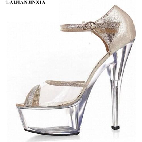 LAIJIANJINXIA New Beautiful Flower Platform Sole 15cm High Heel Platforms Pole Dance Shoes, Sandals, Dress /Wedding Shoes