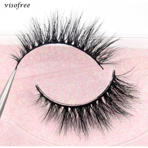 Visofree 3D Mink Lashes Natural False Eyelashes Dramatic Fluffy Soft Wispy Volume Cross Reusable Eyelash Makeup Mink Eyelashes