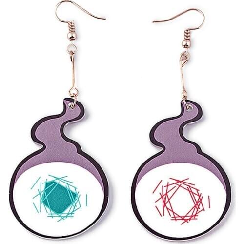 Anime Toilet-Bound Hanako-kun Earrings Yugi Amane Acrylic Fire Pendant Earrings For Women Men Cosplay Jewelry Accessories