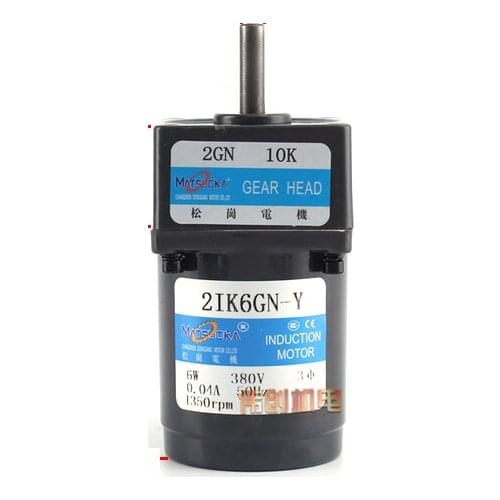 2IK6GN-Y 6W AC380V three-phase AC gear reducer motor, forward and reverse, high torque, constant speed motor