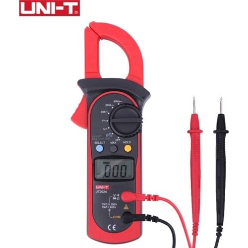 UNI-T UT202A Clamp Meter 400-600A Auto Range Ditgital Voltage Current Resistance Tester NCV Test Measure Tool Data Hold