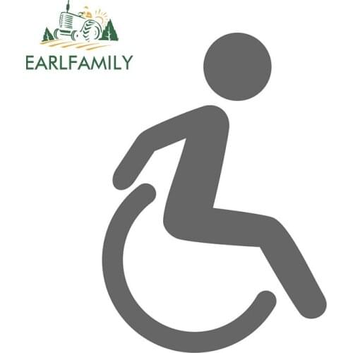 EARLFAMILY 13cm x 9.1cm for Disabled Sign Vinyl Car Stickers Refrigerator Surfboard Decal Scratch-Proof Sunscreen Decoration