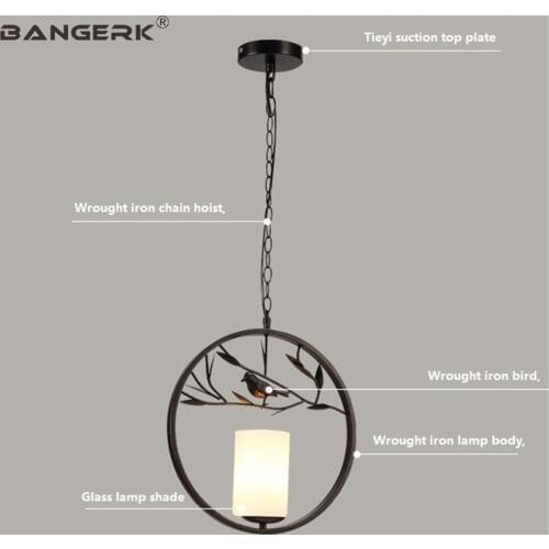 Nordic Design Vintage Pendant Lamp LED Simple Creative Iron Bird Hanging Light Loft Decor Dining Room Lights Indoor Lighting