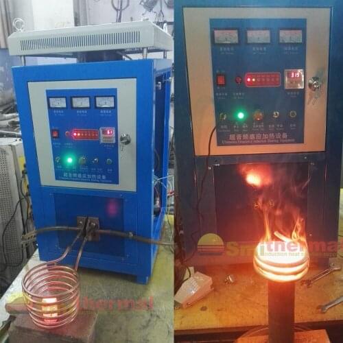 15-25KHZ max 40KW high frequency induction heating equipment with coil for stainless bar end forming