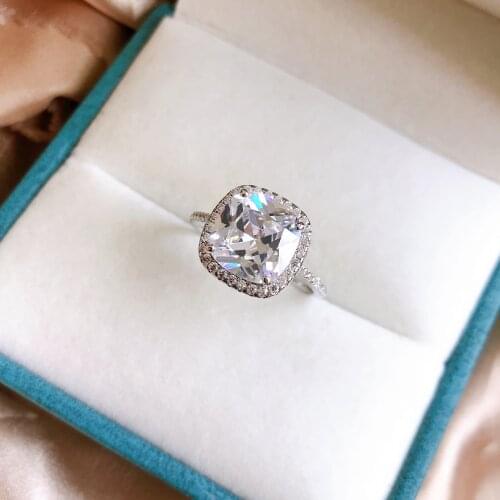 2020 Trend Shining Crystal Wedding Rings For Women 925 Sterling Silver Trendy Jewelry Bridal Engagement