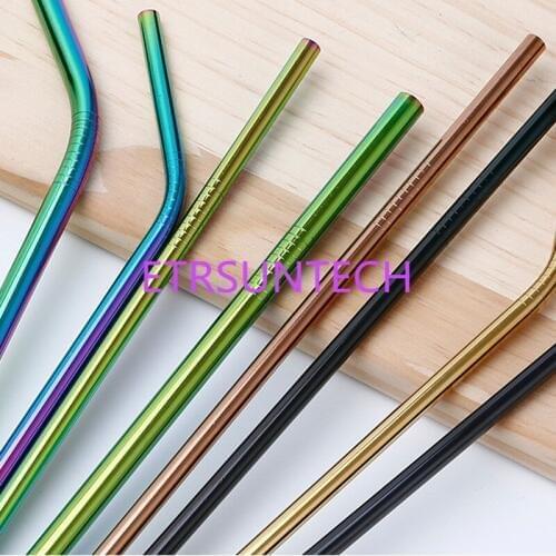 1000pcs/lot 215mmx8mm Stainless Steel Drinking Straw Wholesale Reusable Straw Metal Straws Food Grade Juicy Party Straws Bar