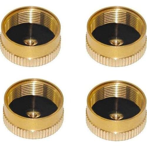 4PCS Solid Brass Refill 1Lb Oxygen/Propane Tank Cap For Outdoor Camping Stove Cooking,Propane Cap To Prevent Gas Leaking