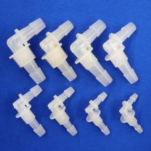 5~100pcsG1/8~G1/2 Hex Nut To 4.8~11.1mm PP Garden Pipe Fittings Pagoda Elbow Connectors Aquarium Fish Tank Adapter Hose Joints