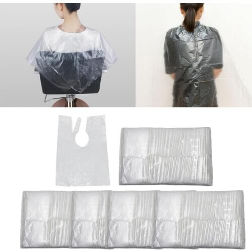 500 Pieces Disposable Hair Cutting Capes Plastic Salon Gowns Barber Shop Waterproof Apron 60 x 80cm