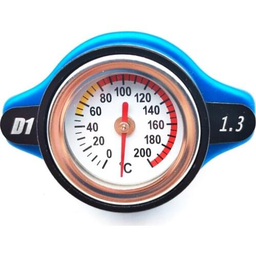 Car Thermostat Radiator Cap Cover Blue Surface 1.3 Bar Water Temp Gauge Meter