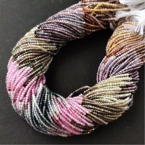 AAA LOOSE BEADS gradient multicolor color 2.2mm Sapphire Roundel faceted Wholesale for DIY jewelry necklace 33cm