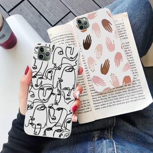 Abstract art design sexy girl Phone Case Candy Color for iPhone 6 6S 7 8 11 12 XS X SE 2020 XR mini pro Plus MAX mobile bags