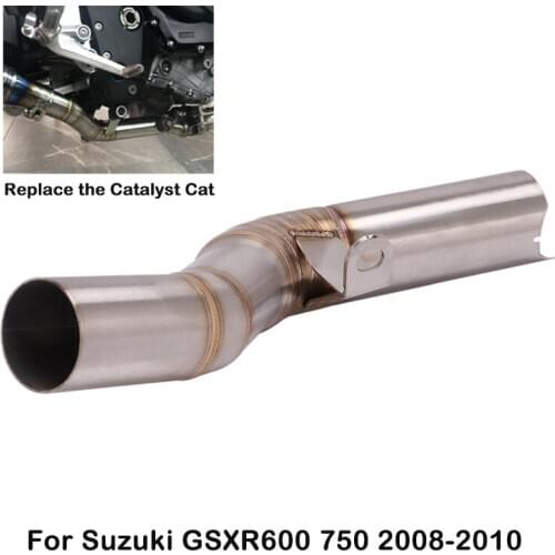 For Suzuki GSXR600 GSXR750 2008 2009 2010 Motorcycle System Mid Link Pipe Delete Cat Tube Remove Catalyst