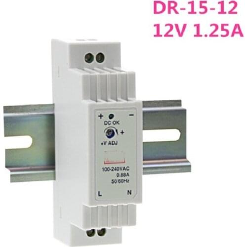 DR-15-12/24/5/15 DIN rail switching power supply 12V 1.25A