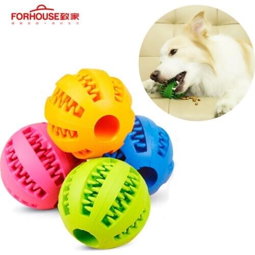 Interactive Elasticity Dog Ball Toy Rubber Puppy Chew Toys For Dog Tooth Clean Durable Training Pet Toys