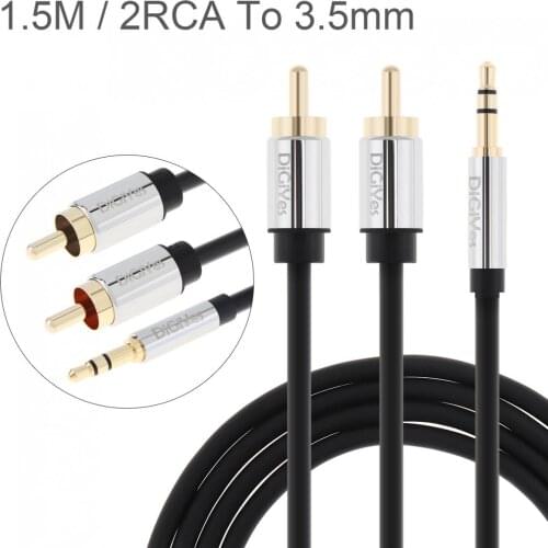 3.5mm Male to 2RCA Male Stereo Audio Adapter Cable Gold Plated for Smartphones / MP3 / Tablets / Home Theater