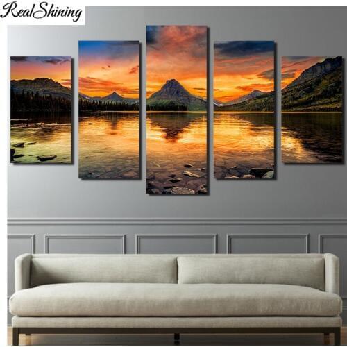 5D Diy full Square Round Diamond Painting Scenery Medicine Lake Glacier 5PCS Diamond Embroidery Rhinestone Cross Stitch F98