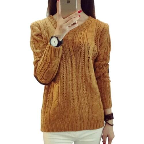 Korean New Sweater Women Fall Winter Twist Round Neck Sweaters Hedging Slim Thick Pullover Bottoming Vestidos LXJ037