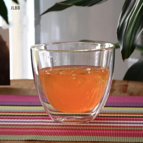 380ml Round Double Wall Handmade Glass Cups Thermo Espresso Morning Mugs with Handle Coffee Milk Juice Novelty Cup