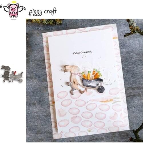 Piggy Craft metal cutting dies cut die mold Rabbit carrot cart Scrapbook paper craft knife mould blade punch stencils dies