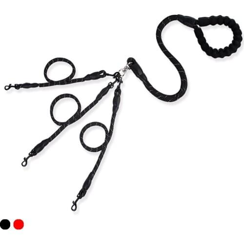 2-6 Head Dogs Rope Good Toughness Pets Leash Outdoor Walking Dog Collar Prevent Rush 2 Colors for Big Midium Small Puppy Cats