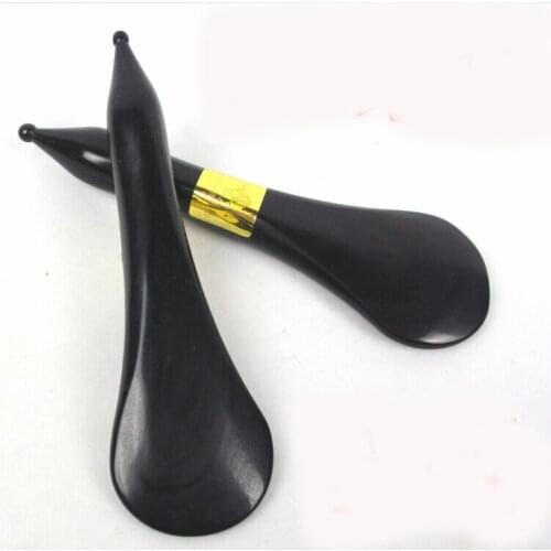 Natural black horns massage stick acupuncture massage stick facial beauty eyes massage rod