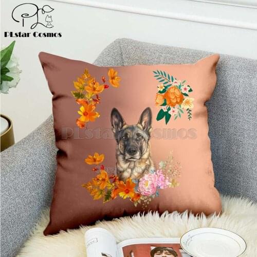 Pet dog flower puppy Nordic short plush Pillow Case Polyester Decorative Throw Pillow Cover Square style-11