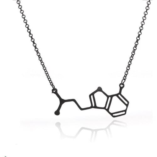 2016 New Fashion Special Design Chemical Formula Pendant Necklace For Men and Women Black Gold