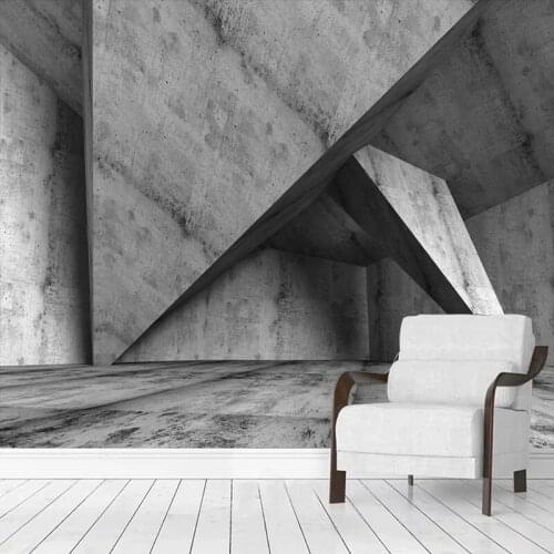 Custom Mural Wallpaper 3D Stereo Cement Building Geometric Line Fresco Living Room TV Sofa Bedroom Home Decor Papel De Parede 3D