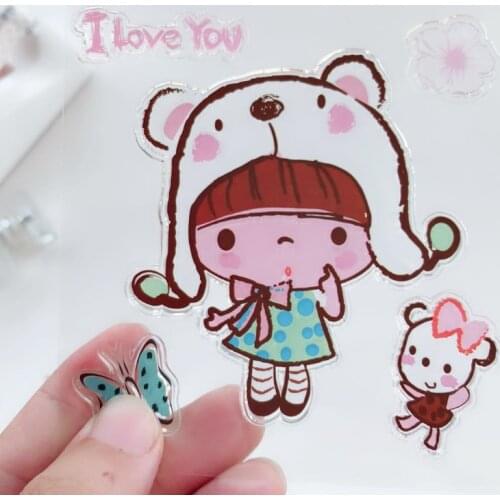 Butterfly Girl Clear Stamps Scrapbooking Rubber Stamp Handmade DIY Decoration Craft Supplies Stamps for Card Making Silicone New