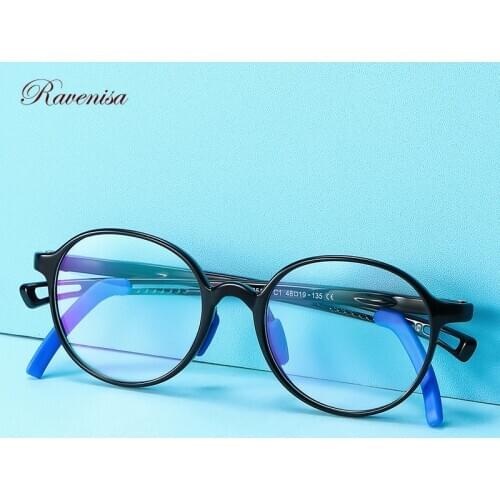 RAVENISA Cute Children Optical Anti Blue Light Blocking Glasses Boy Girl 2020 TR90 Trasparent Round Frame Computer Eyeglasses