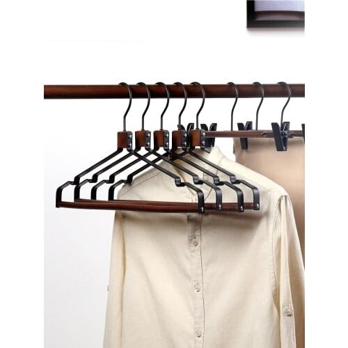 Sainwin 5pcs/lot 40cm Adult hangers home black creative light luxury wardrobe clothes store dedicated solid wood hangers