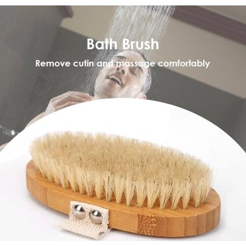 Skin Body Massage Spa Bath Brush Scrubber Wooden Natural Bristle Shower Brushes Remove Cutin and Massage Comfortably 13*7.5*3cm