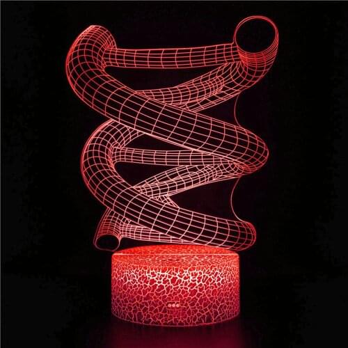 Spiral 3D Illusion Stereo Abstract Night Light Nordic Style USB Remote Control Touch Sensor Christmas Birthday Gift LED Light
