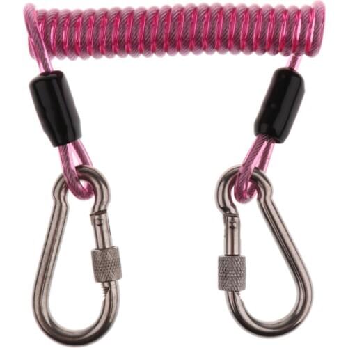 Stainless Steel Spiral Coil Lanyard Scuba Diving Underwater Emergency Carabiner Accessories - Choice of Color