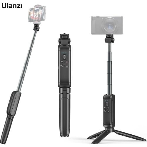 Ulanzi MT-40 Portable Extendable Selfie Stick Tripod Handheld Photography Bracket Desktop Tripod Stand with 1/4 Inch Screw
